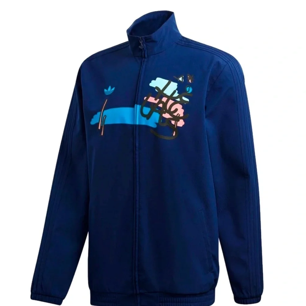 Adidas x Hélas Lucas Puig Skateboarding Track Jacket Men's Size Large Blue RARE